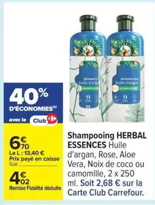 Carrefour SHAMPOOING 'HERBAL ESSENCES' offre