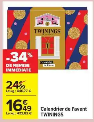 Carrefour Calendrier de l’avent TWININGS offre