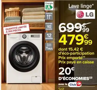 Carrefour Lave linge LG offre