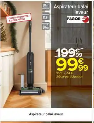 Carrefour Aspirateur balai laveur offre