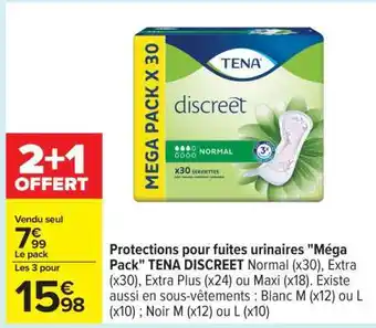 Carrefour TENA Discreet Mega Pack offre