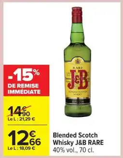 Carrefour BLENDED SCOTCH WHISKY J&B RARE offre