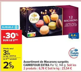 Carrefour Assortiment de Macarons surgelés CARREFOUR EXTRA offre