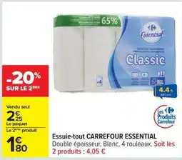 Carrefour Essuie-tout CARREFOUR ESSENTIAL offre
