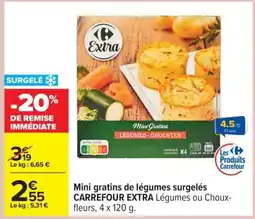 Carrefour Mini gratins de légumes surgelés offre