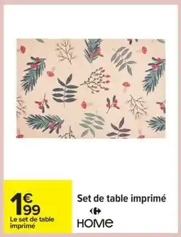 Carrefour Set de table imprimé offre