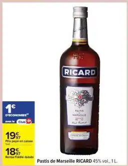 Carrefour Pastis de Marseille 'Ricard' offre