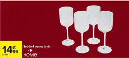 Carrefour Set de 4 verres à vin offre