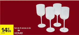 Carrefour Set de 4 verres à vin offre