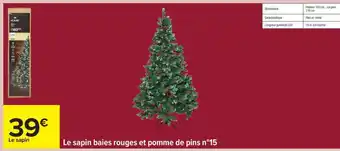 Carrefour Le sapin baies rouges et pomme de pins n°15 offre