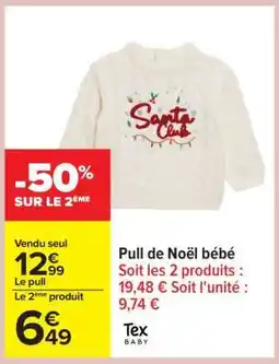 Carrefour Pull de Noël bébé offre