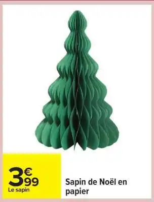 Carrefour Sapin de Noël en papier offre