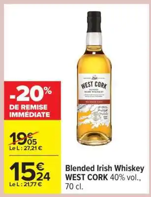 Carrefour Blended Irish Whiskey WEST CORK offre