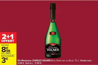 Carrefour Vin Mousseux Charles Volner offre