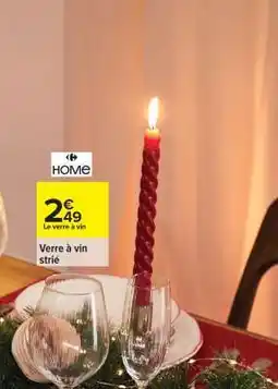 Carrefour Verre à vin strié offre