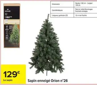 Carrefour Sapin enneigé Orion n°26 offre