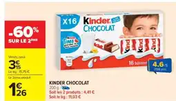 Carrefour Market KINDER CHOCOLAT offre