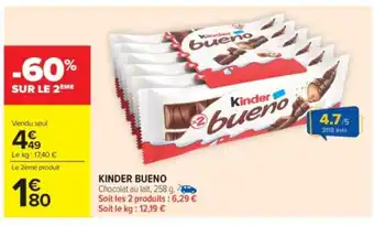 Carrefour Market KINDER BUENO offre