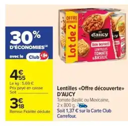 Carrefour Market D'AUCY Lentilles Offre découverte offre