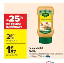 Carrefour Market ZAKIA Sauces halal offre