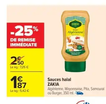Carrefour Market ZAKIA Sauces halal offre