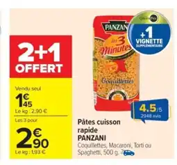 Carrefour Market PANZANI Pâtes cuisson rapide offre