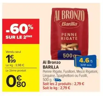 Carrefour Market BARILLA Al Bronzo offre