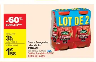 Carrefour Market PANZANI Sauce Bolognaise Lot de 2 offre