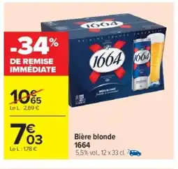 Carrefour Market 1664 Bière blonde offre