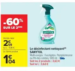 Carrefour Market SANYTOL Le Désinfectant Nettoyant offre
