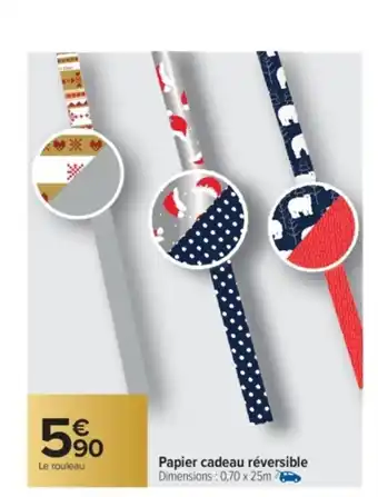 Carrefour Market Papier cadeau réversible offre