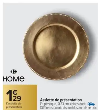 Carrefour Market Assiette de présentation offre