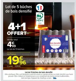 Carrefour Market Lot de 5 bûches de bois densifié offre
