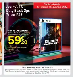 Carrefour Market Jeu Call Of Duty Black Ops 7 sur PS5 offre