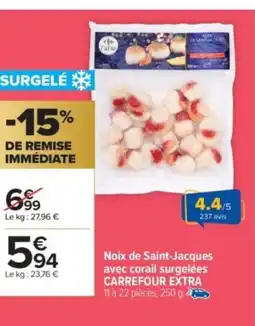 Carrefour Market CARREFOUR EXTRA Noix de Saint-Jacques avec corail surgelées offre