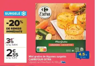 Carrefour Market CARREFOUR EXTRA Mini gratins de légumes surgelés offre