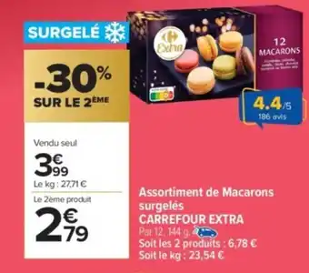 Carrefour Market CARREFOUR EXTRA Assortiment de Macarons surgelés offre