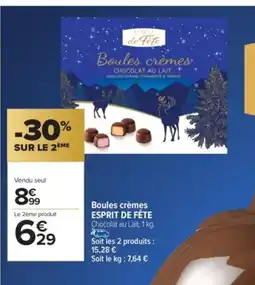 Carrefour Market ESPRIT DE FÊTE Boules crèmes offre