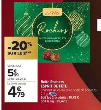 Carrefour Market ESPRIT DE FÊTE Boite Rochers offre