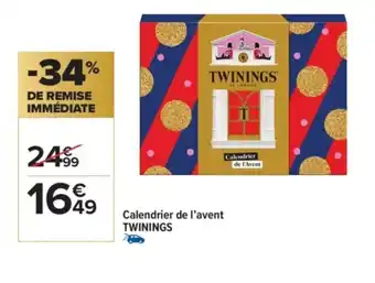 Carrefour Market TWININGS Calendrier de l'avent offre