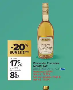 Carrefour Market MONRILLAC Pineau des Charentes offre