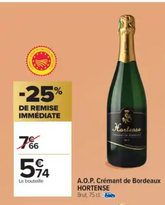 Carrefour Market HORTENSE A.O.P. Crémant de Bordeaux offre