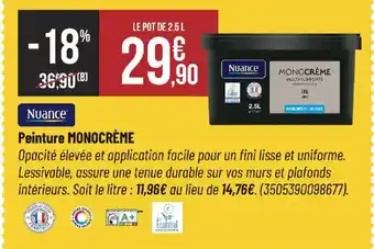 Bricorama NUANCE MONOCRÈME Peinture offre