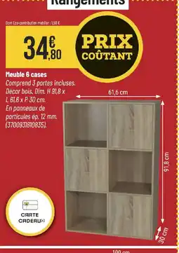 Bricorama Meuble 6 cases offre
