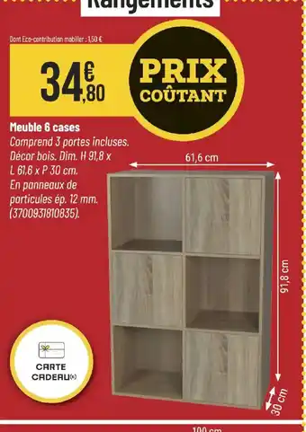 Bricorama Meuble 6 cases offre