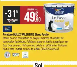 Bricorama DULUX VALENTINE Peinture Blanc Facile offre