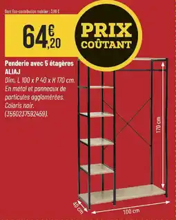Bricorama ALIAJ Penderie avec 5 étagères offre