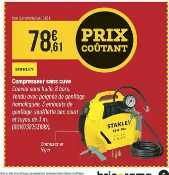 Bricorama STANLEY Compresseur sans cuve offre