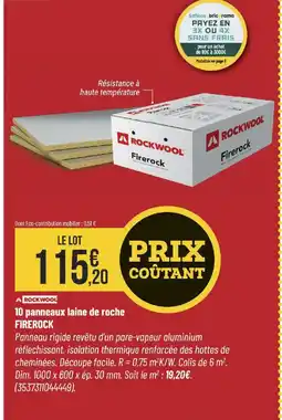 Bricorama ROCKWOOL 10 panneaux laine de roche offre