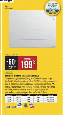 Bricorama SAUTER Radiateur à inertie SIBAYAK II CONNECT offre